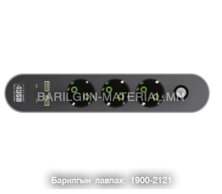 10 A 2500 WATT EU Socket 3 Socket 2 usb 2 TYPEC 2