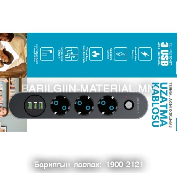 10 A 2500 WATT EU Socket 3 Socket 3 usb 2