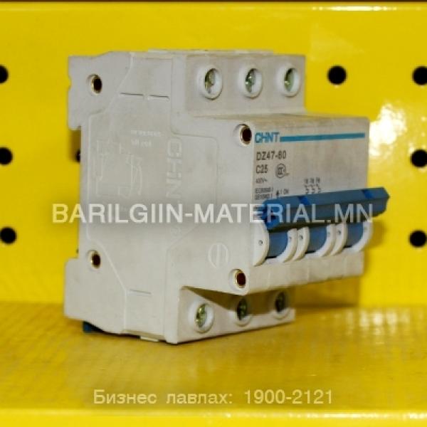 chint 3 паз с25 автомат DZ47-60