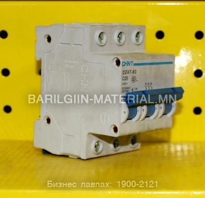 chint 3 паз с25 автомат DZ47-60