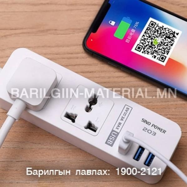 2 оролттой 3 USB 2 метр кабель